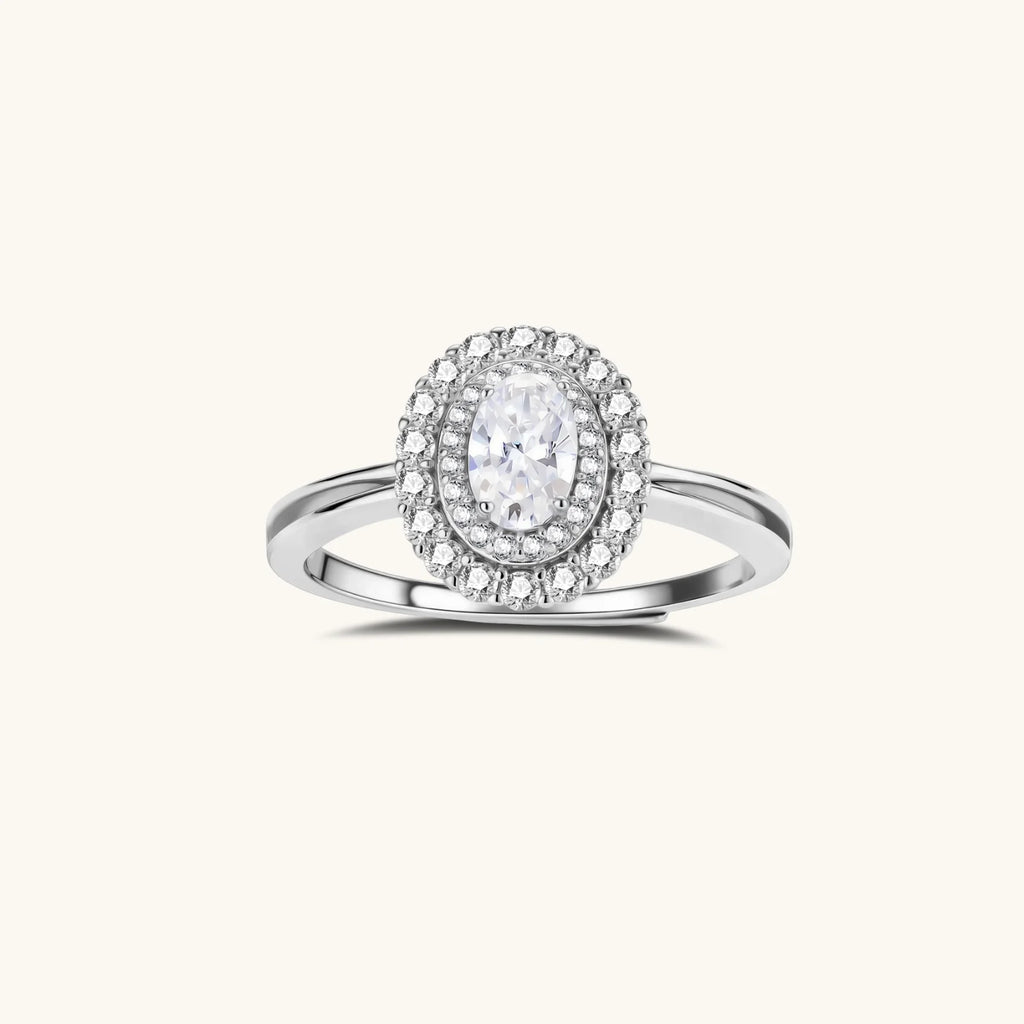Double Halo Promise Moissanite Ring