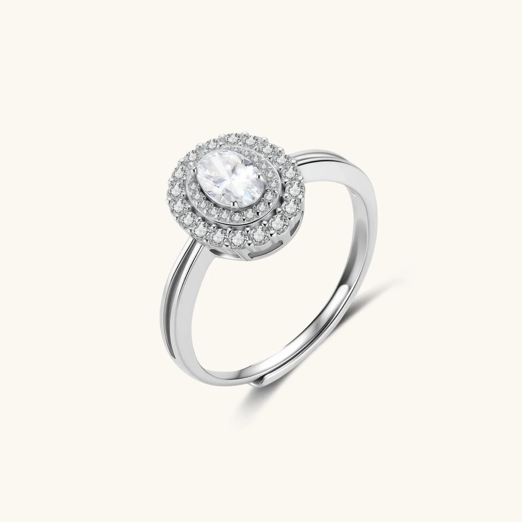 Double Halo Promise Moissanite Ring