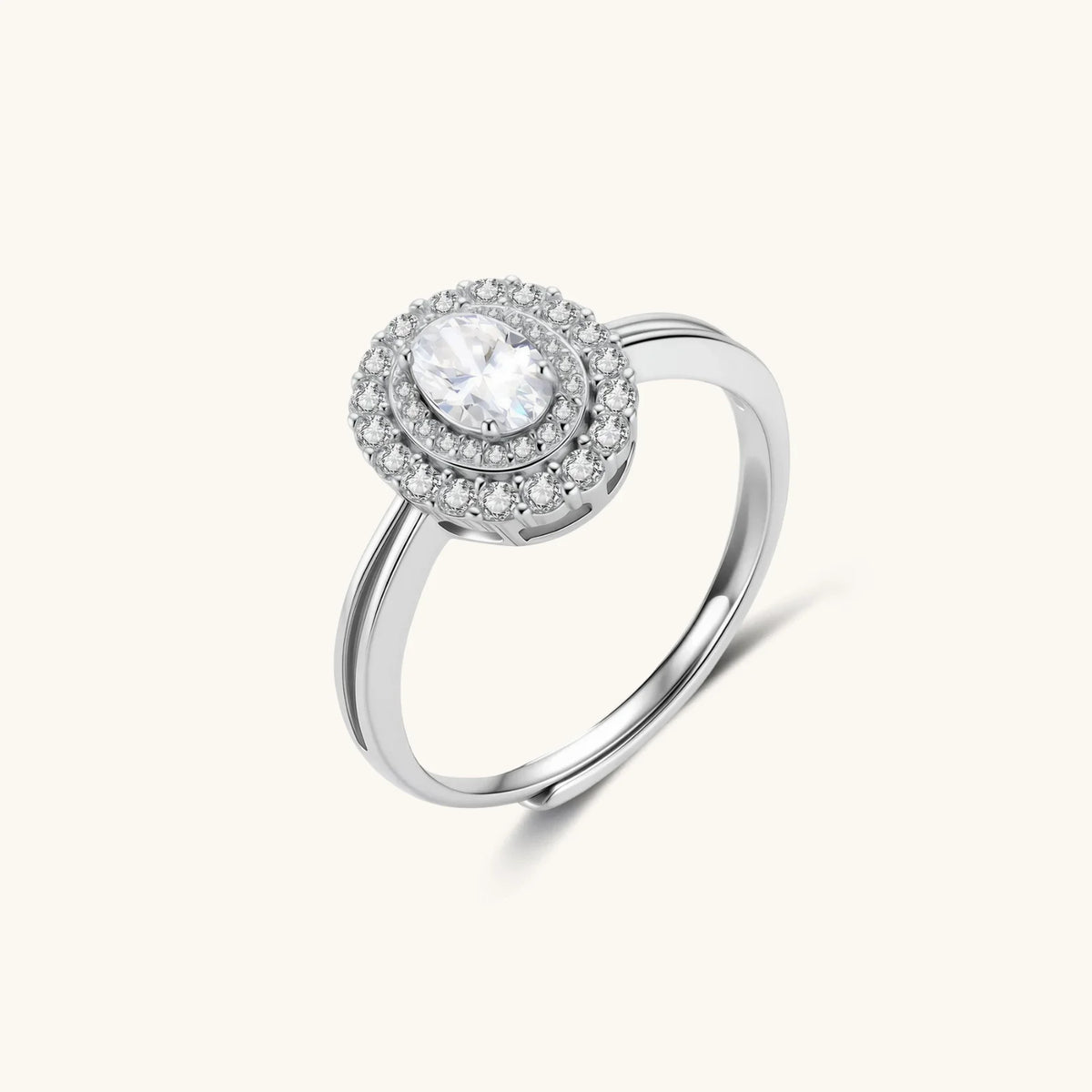 Double Halo Promise Moissanite Ring