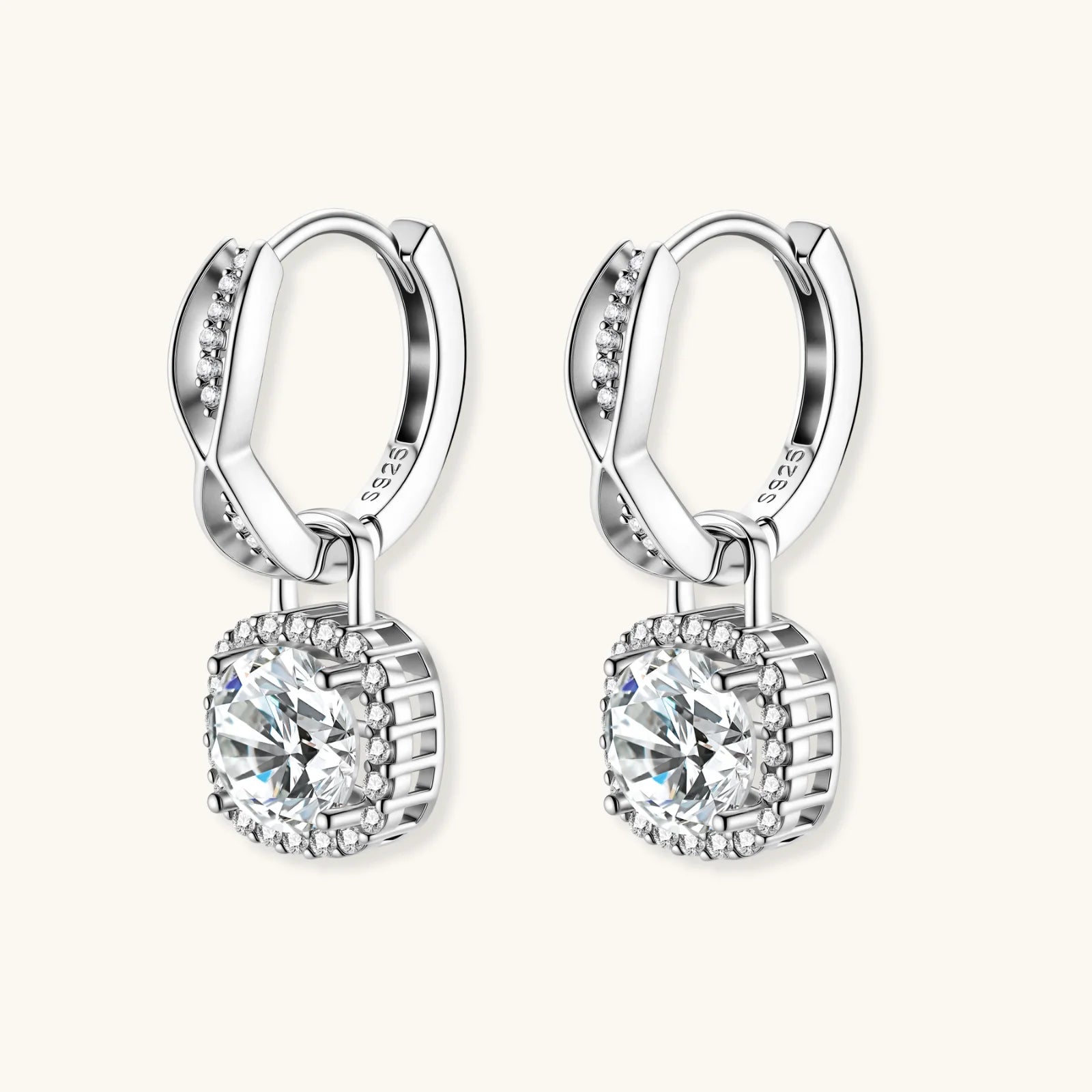 Twisted Infinity Halo Moissanite Earrings