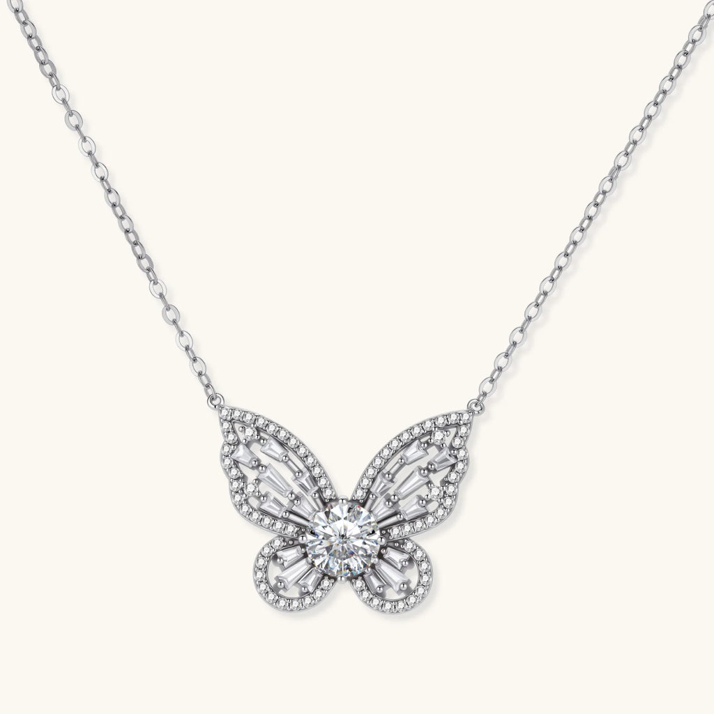 Radiant Butterfly Moissanite Necklace