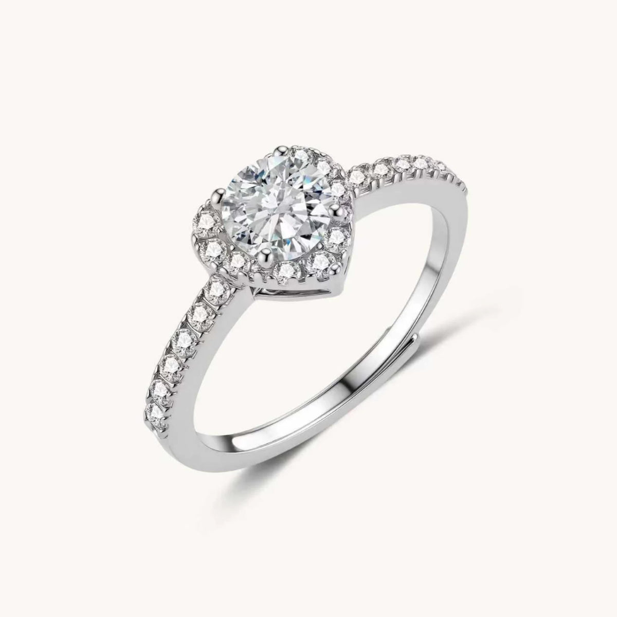 Heart Halo Moissanite Ring