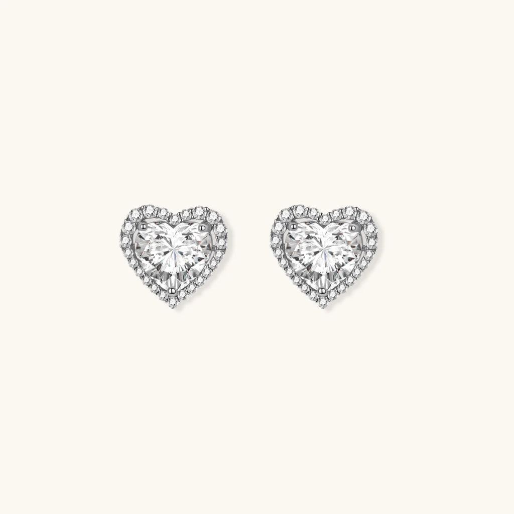 Heart Spark Moissanite Studs