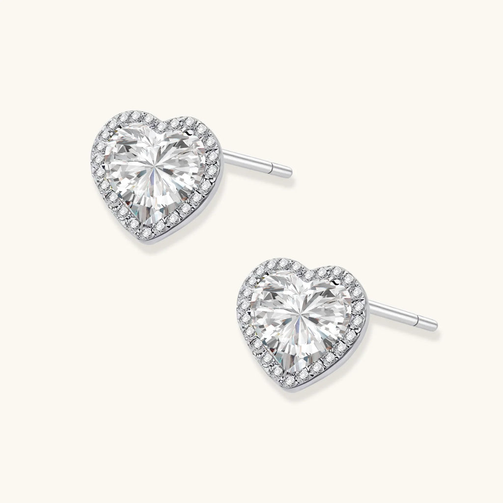 Heart Spark Moissanite Studs