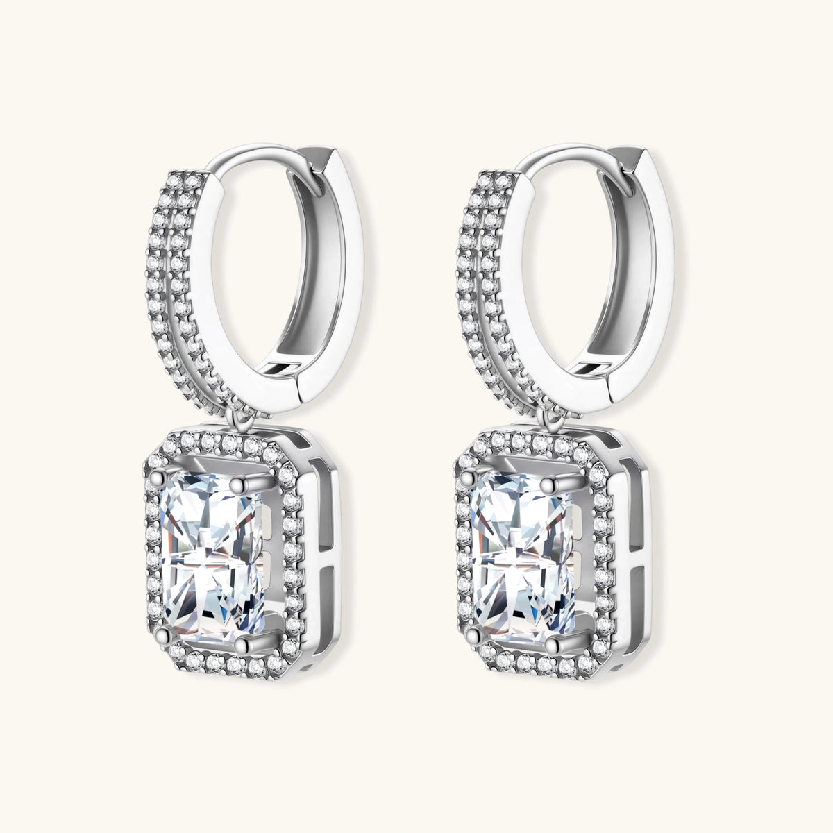 Emerald Cut Moissanite Drops