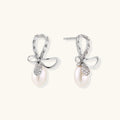 Crystal Bow Pearl Drops
