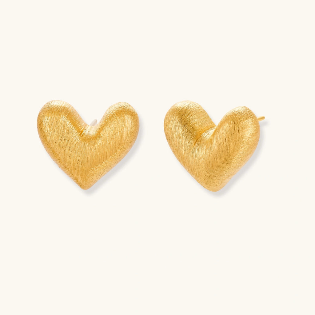 Sculpted Heart Studs