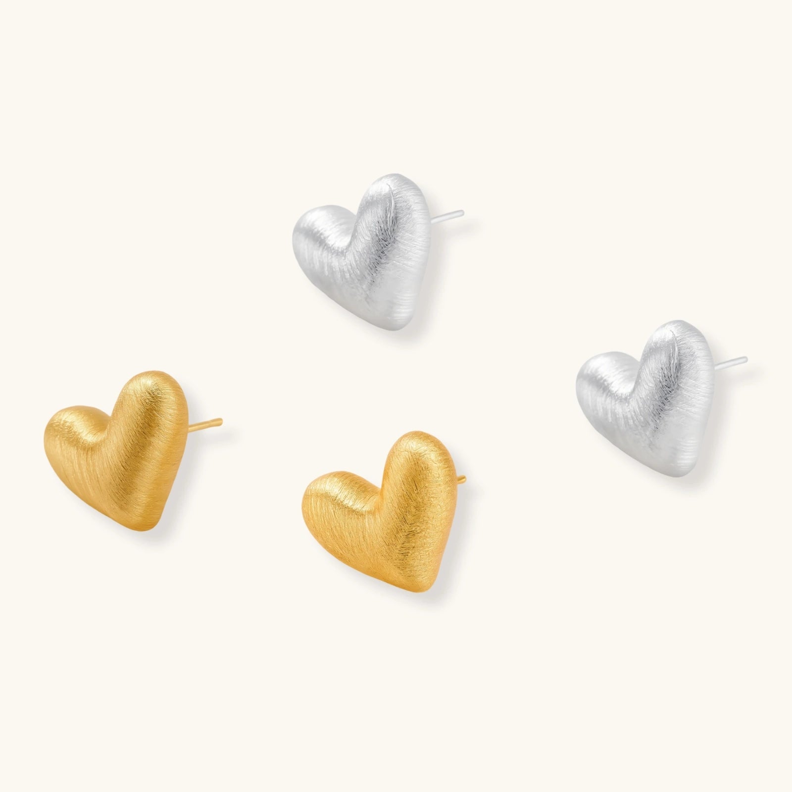 Sculpted Heart Studs