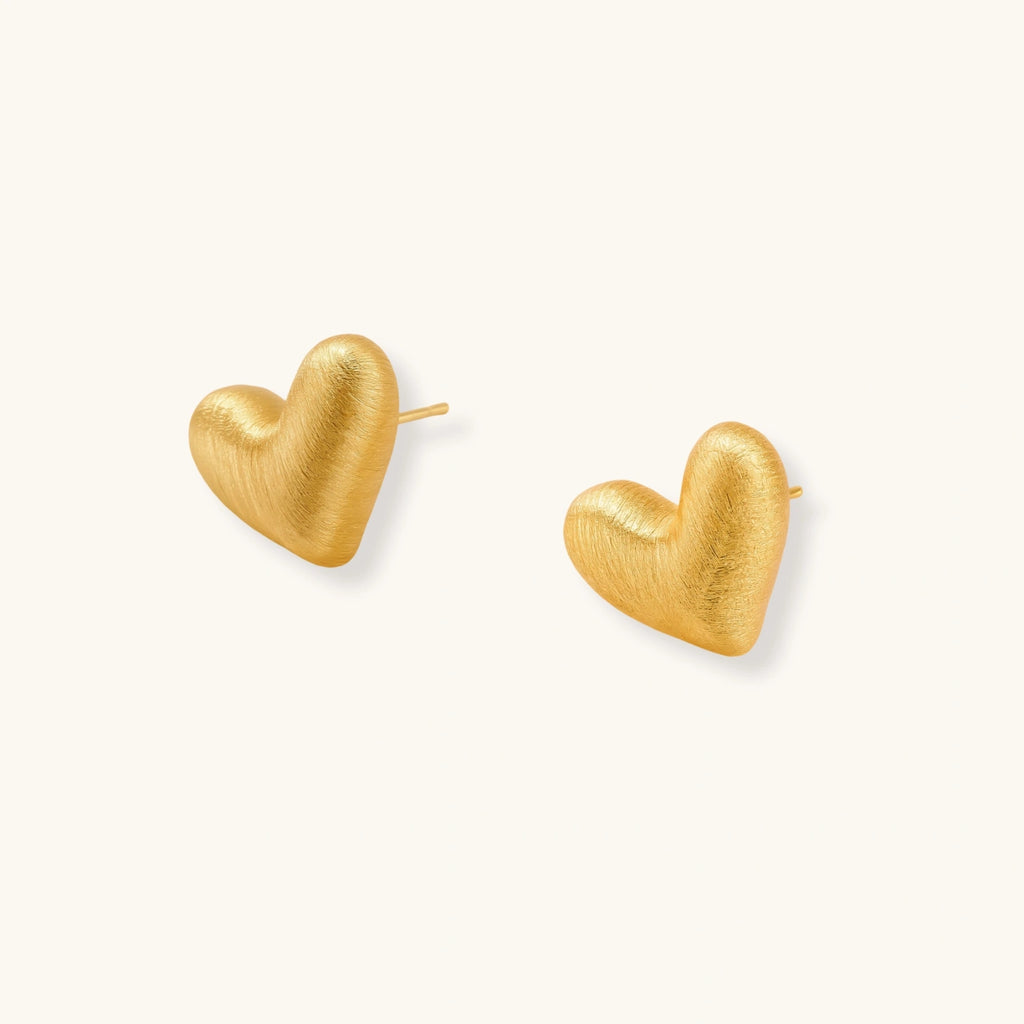 Sculpted Heart Studs