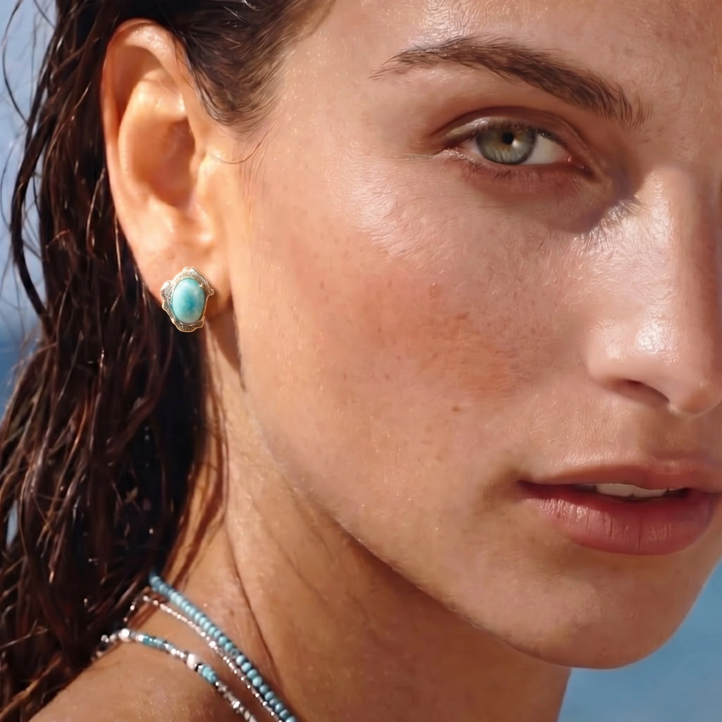 Larimar Dreams Studs