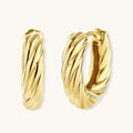 Twisted Gold Huggie Hoops