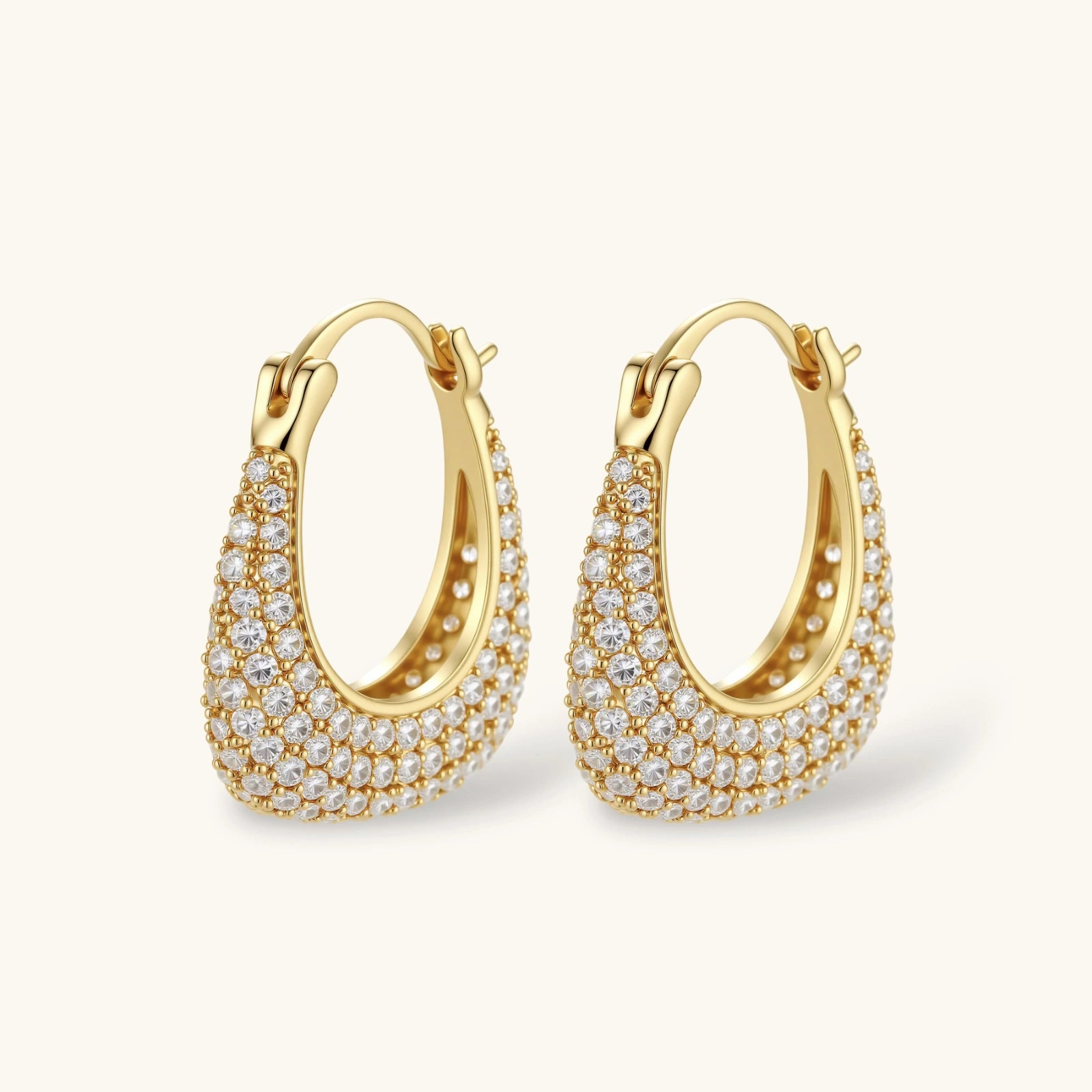 Pavé Crystal Hoops
