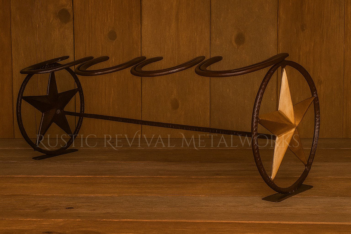 Rustic Western Star Horseshoe Boot Rack