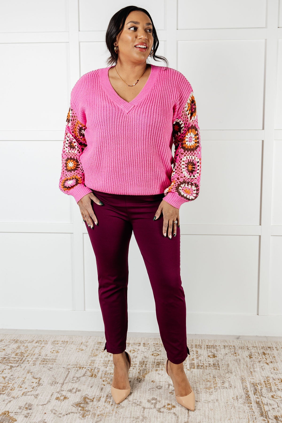 V-Neck Knit Sweater