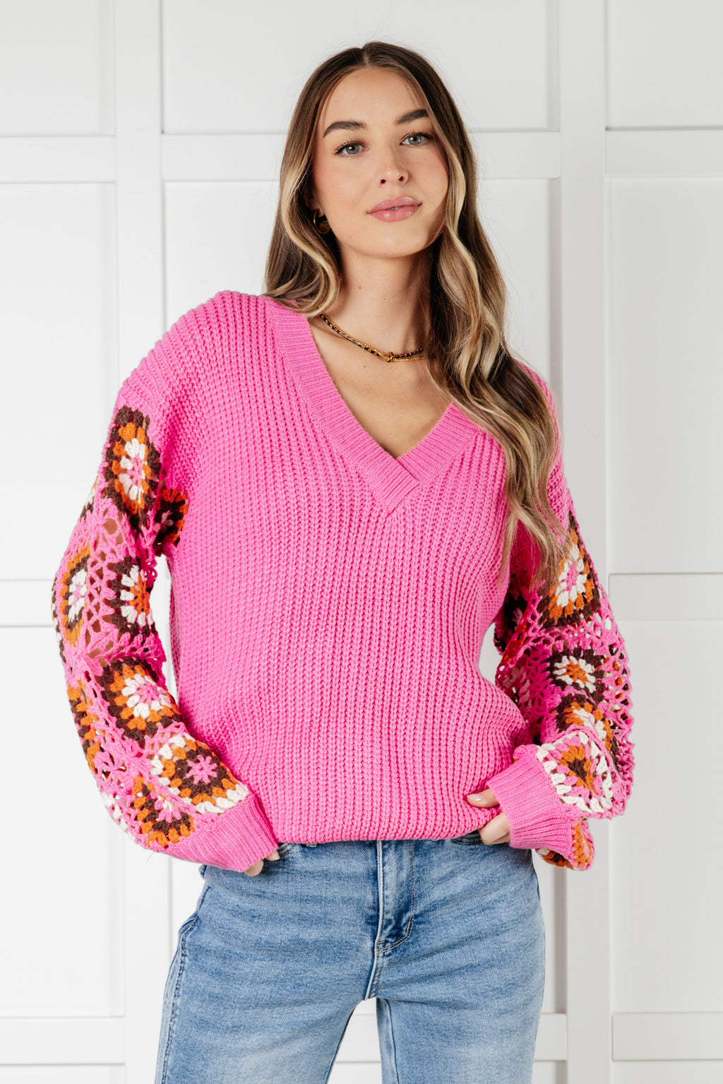 V-Neck Knit Sweater