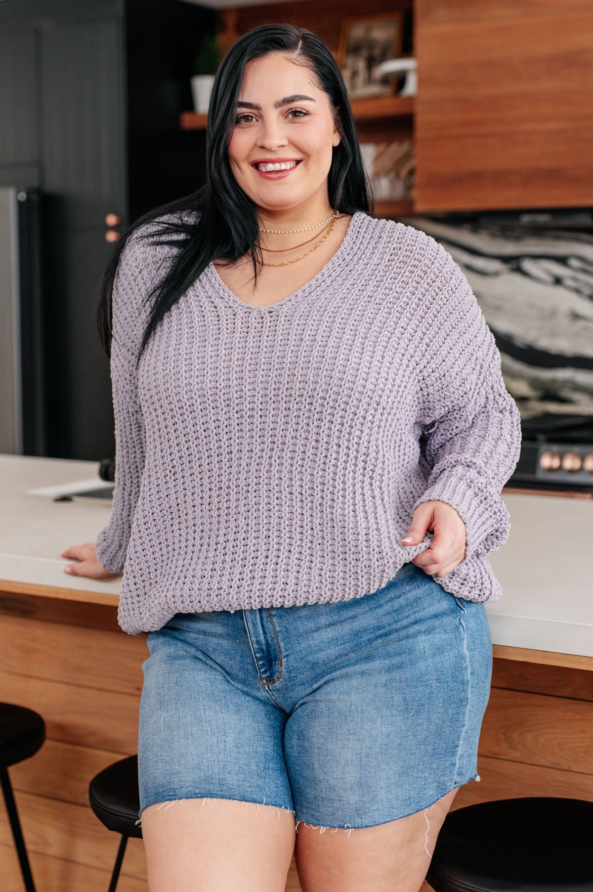 Chunky V-Neck Sweater