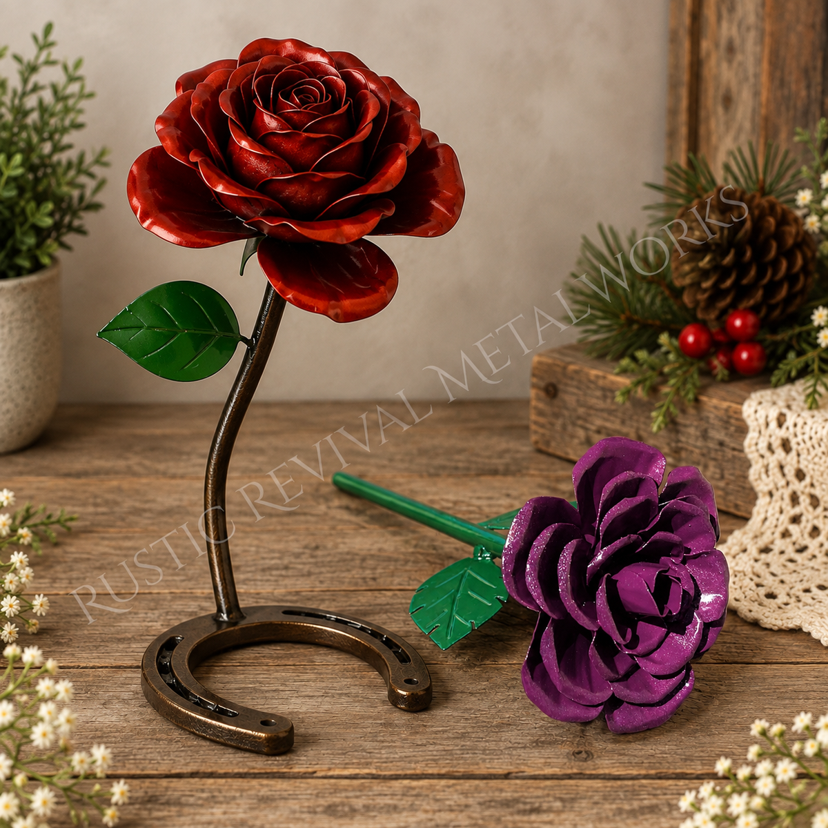 Handcrafted Metal Rose