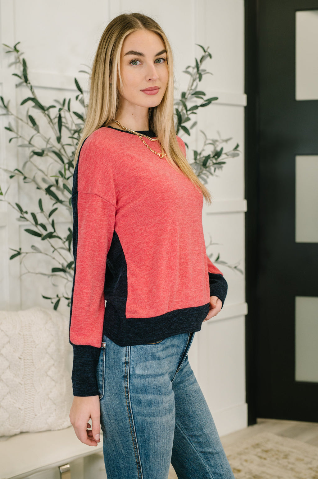 Color Block Long Sleeve Top
