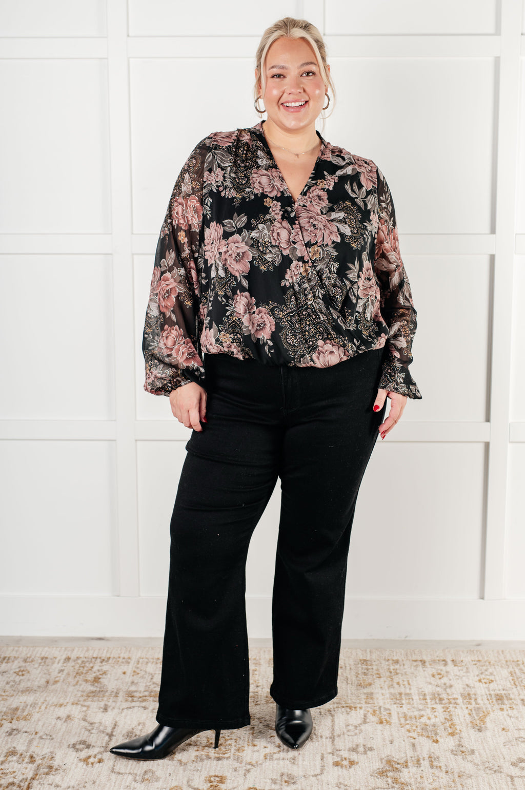 Surplice Floral Blouse