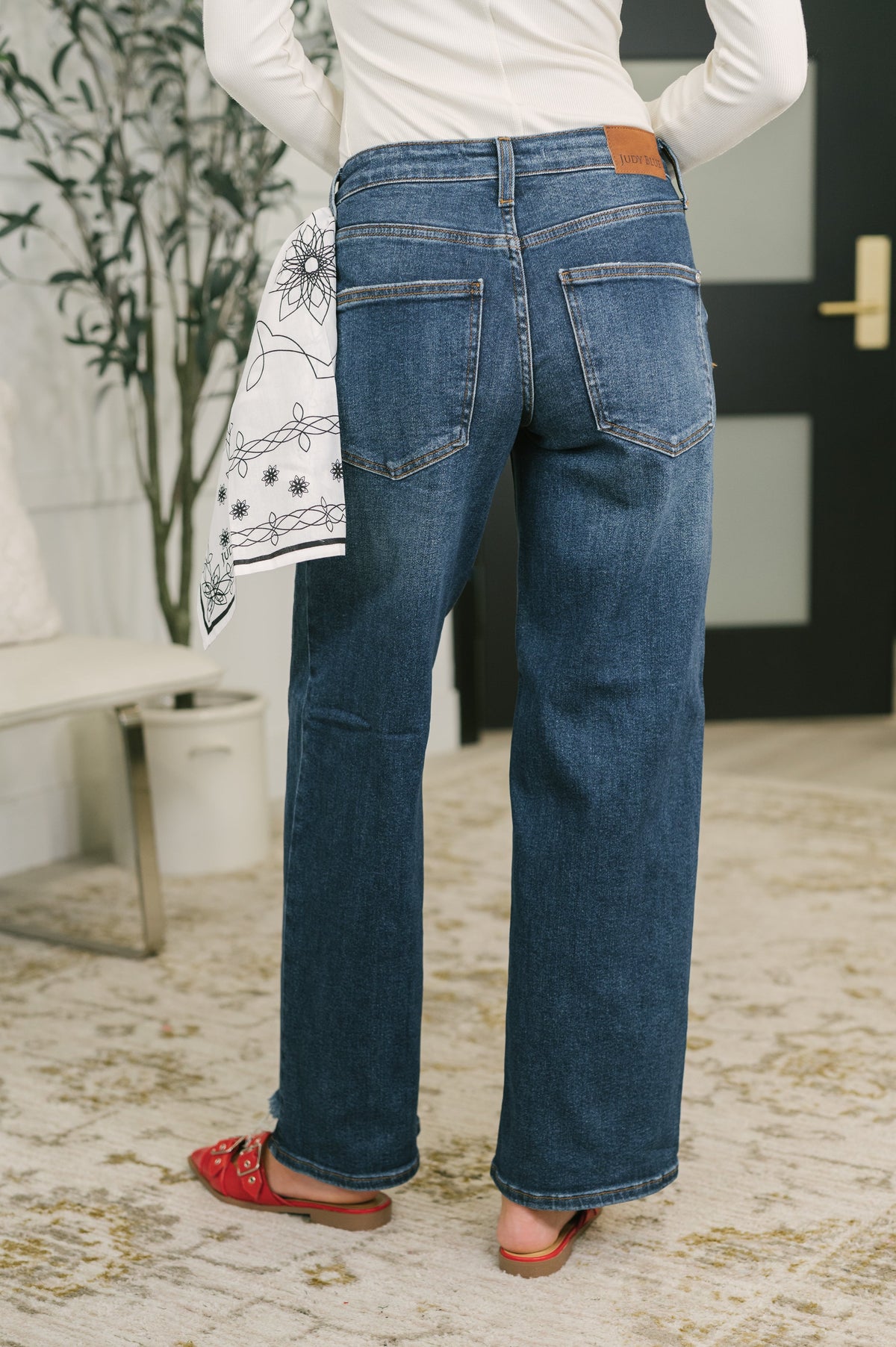 Kaiya Low Rise Wilhelmina Baggy Jeans with Bandana Loop