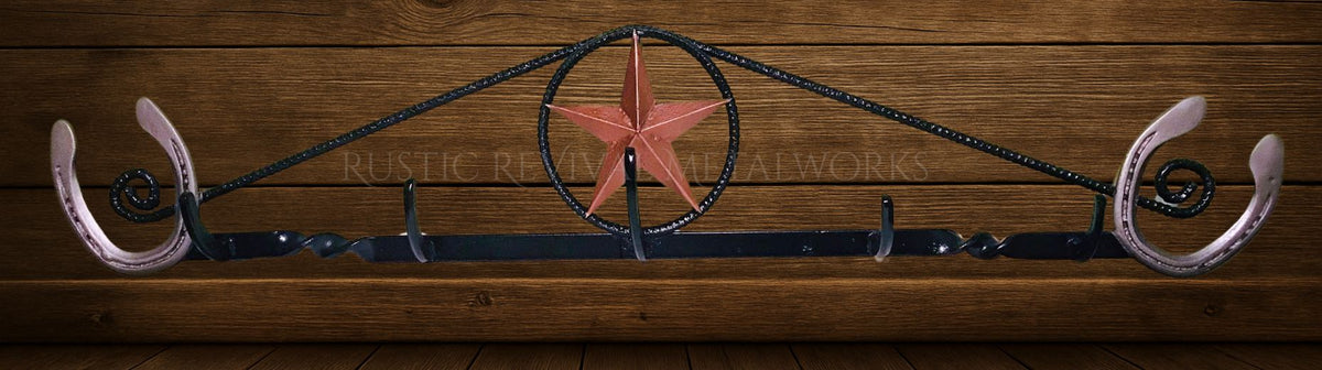 Texas Star Horseshoe Wall/Coat Rack