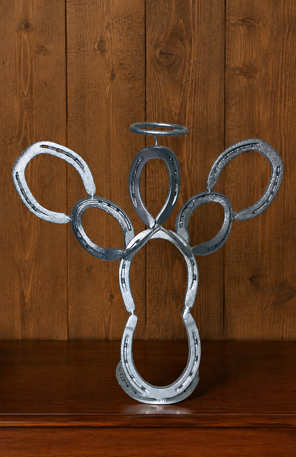 Sparkling Silver Horseshoe Angel