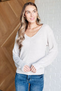 Ribbed Knit V Neck Sweater